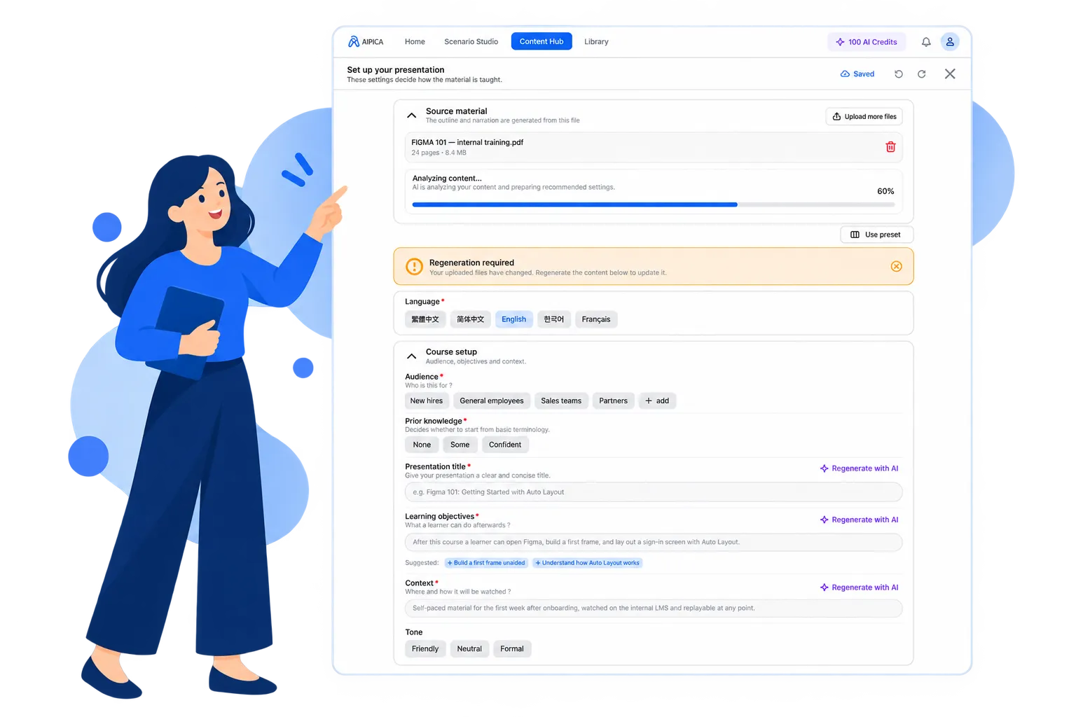 AIPICA Content Hub — Set up your presentation