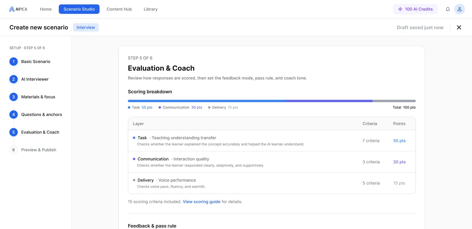 AIPICA Scenario Studio — Evaluation &amp; Coach setup